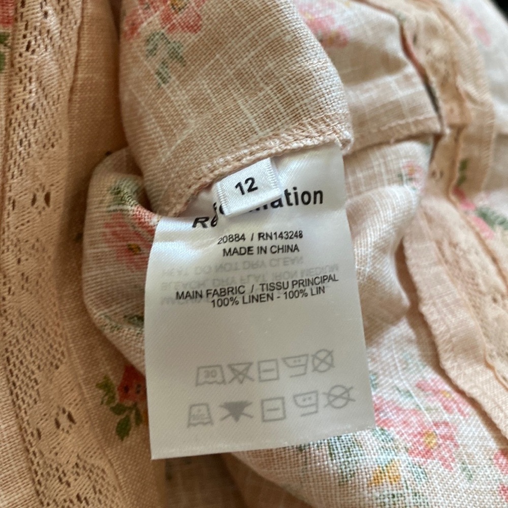 NEW Reformation Andie Linen Dress - Penelope Size 12 - Picture 9 of 9